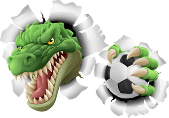 A crocodile, dinosaur or alligator lizard soccer football sports mascot  © Christos Georghiou