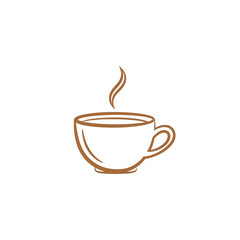 Fototapeta premium Illustration of a Steaming Cup of Coffee or Tea.