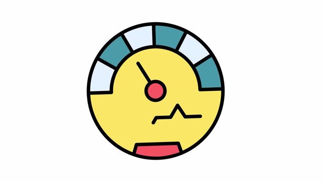 Data Measurement Gauge with Trend Line, Flat Vector Icon for Analytics and Performance Monitoring