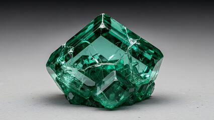 Macro Emerald Green Crystals Growing from Concrete Surface