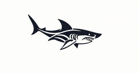 Vector illustration of a great white shark swimming in the marine ocean water, featuring a cartoon wildlife art design isolated on white for aquatic nature and sea animal icons