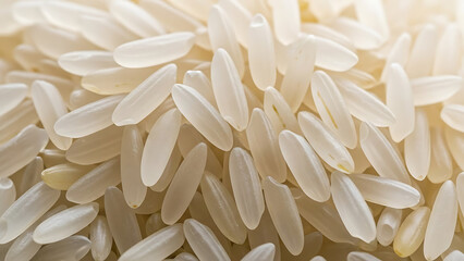 Minimalist Macro Detail of Raw White Rice Grains