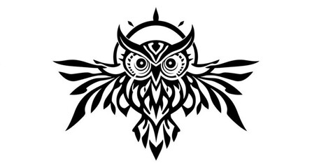 Vintage tribal tattoo design set featuring black and white vector illustrations of eagle wings and skull symbols for heraldic art decoration