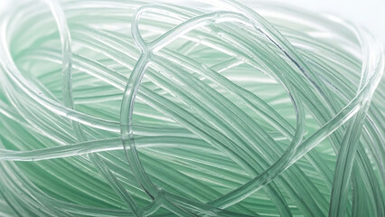 Abstract Macro Weave of Translucent Bio-Polymer Fibers