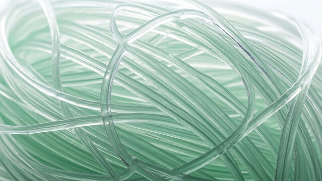 Abstract Macro Weave of Translucent Bio-Polymer Fibers