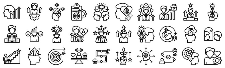 Fototapeta premium Personal Growth line icons collection set. vector illustration 