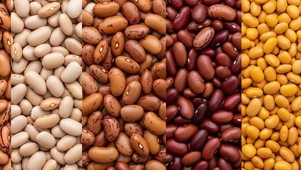 Assorted varieties of beans and lentils