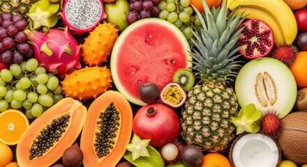 Vibrant Tropical Fruit Assortment For Healthy Eating