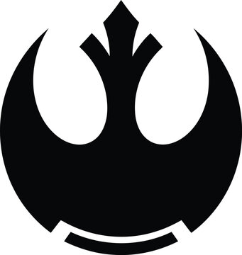 Rebel alliance symbol in black and white