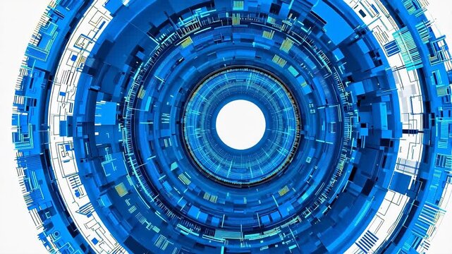 Abstract blue circular digital pattern