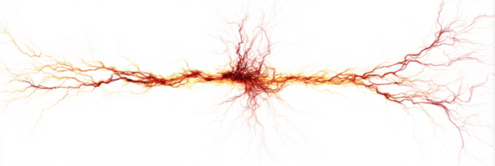 Plasma explosion with electric arcs minimal on white