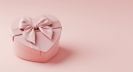 Blush Pink Heart Gift Box: Tender 3D Render