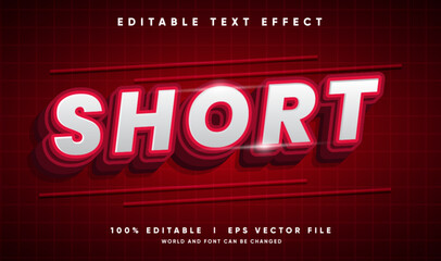 shorts vector text effect with modern style