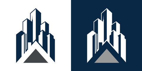 home and building dual meaning logo design