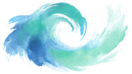 Faded blue-green watercolor swirl