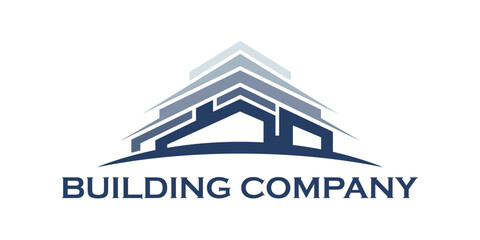 building company and layer roof logo design, vector, sign, illustration.