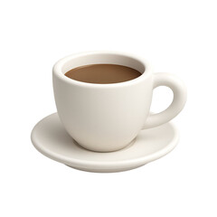Obraz premium 3d isometric view of coffee cup and saucer minimal icon