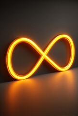 Glowing infinity symbol against dark background representing endless possibilities
