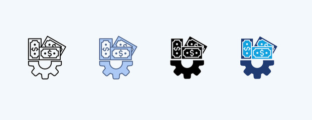 Money Management Multiple Icon Illustration Vector