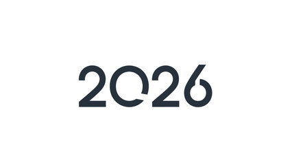 Futuristic Year 2026 Digital Date Representation for Business and Technology Themes