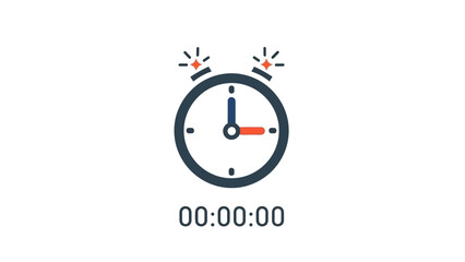 Time Management and Productivity Concept with Stopwatch Icon