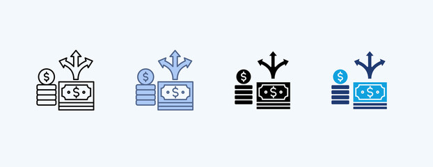 Expenditure Multiple Icon Illustration Vector