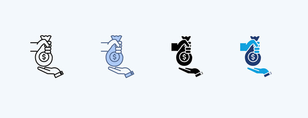 Salary Multiple Icon Illustration Vector