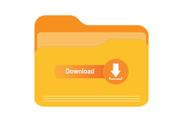 Computer file folder icons. Document folders. Office folder icons with documents. Folders for reports and important documents. Vector illustration.