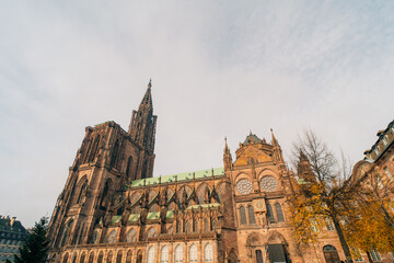 Strasbourg, France - September 28 2025 the Place du Cathedral Square