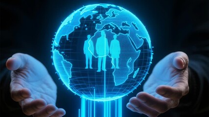 AI Online job search recruitment. HR automation system drives hiring leadership growth by managing candidate resume data, digital globe network for enhanced recruitment success and strategic