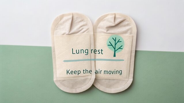 Soft Footwear for Comfort and Wellness Featuring Lung Rest Graphic on Neutral Background for Relaxation and Health - Powered by Adobe