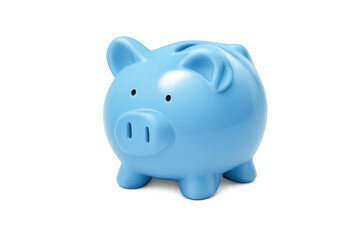 Blue piggy bank representing savings, finance, investment, economic growth, and wealth management