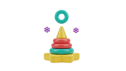 Colorful Stacking Toy with Snowflakes