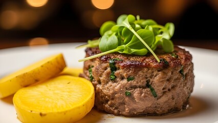 Celebrating robbie burns day with traditional scottish haggis and potatoes