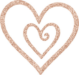 Rose Gold Glitter Hearts