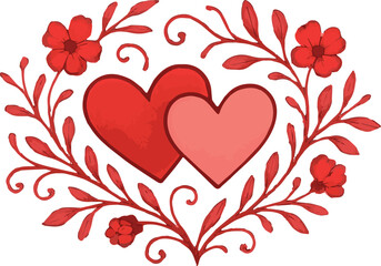 Intertwined Hearts and Vines