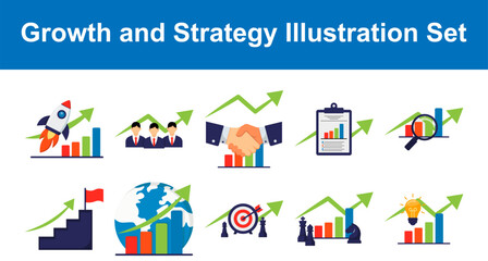 Business Growth and Strategy Icon Set