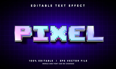 pixel 3d vector text effect editable