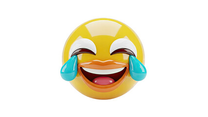Obraz premium Emoji face crying with laughter
