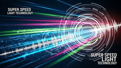 Super speed light technology abstract background.