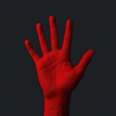 Red hand reaching out