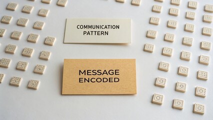 Communication Pattern and Message Encoded on Tiles in a Creative Arrangement for Conceptual Visualization