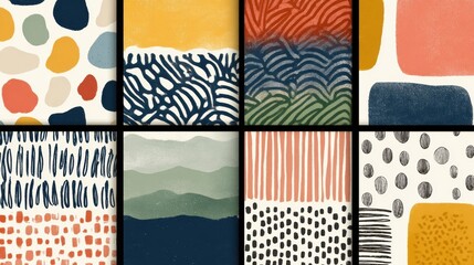 Abstract geometric patterns and shapes textured background