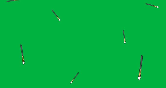 Digital animation of concealer brush icons against black background