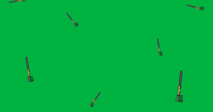 Digital animation of multiple mascara wand icons against black background