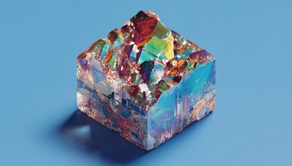 Colorful crystal cube