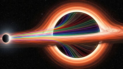 Colorful Black Hole with Light Spectrum Space Cosmos Universe. Concept featuring black hole, space, cosmos, light spectrum, colorful.