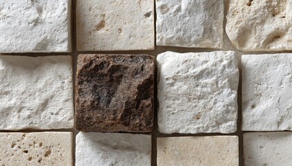 Patterned stone mosaic tiles