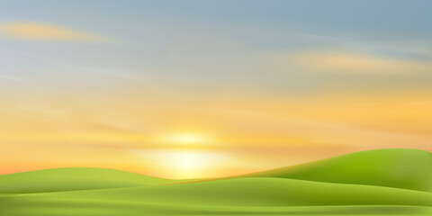 sunrise sky over spring landscape with rural hill and sky_2jan26