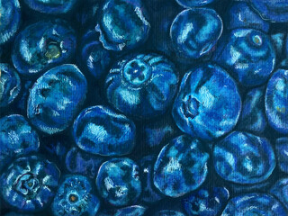 seamless pattern with blueberry fruit. hand drawn illustration on holiday season vibes background. high resolution for design with a whimsical and enchanting blue theme